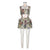 French Floral  two-piece suspender shorts set